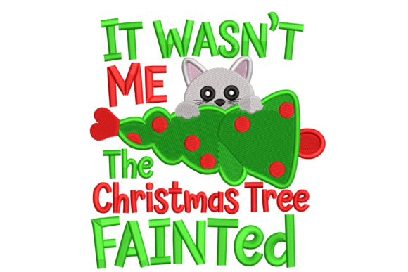 Cat Christmas Tree Fainted