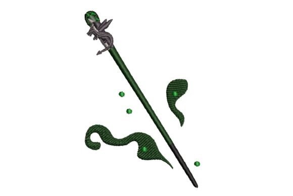 Dark Magic Wand Embroidery Design