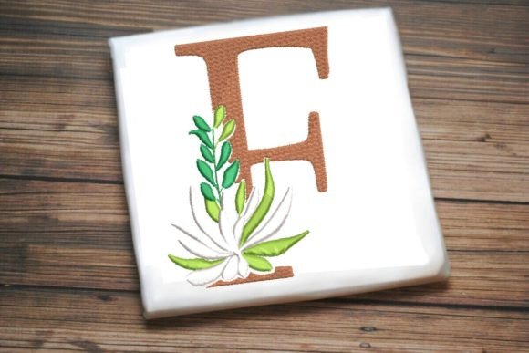 F Letter Decorative Greenery Alphabet Monogram
