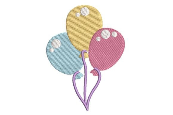 Festive Pastel Balloons Embroidery Design