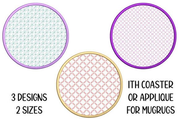 ITH Coaster Appliqué Set: 3 Designs