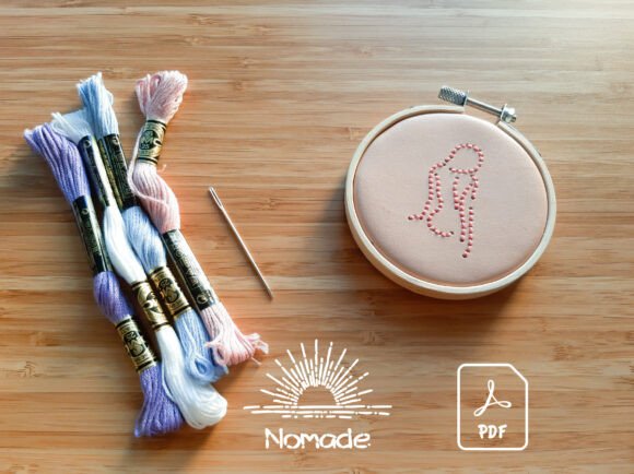 One Line Feminine Motif 6 Leathercraft