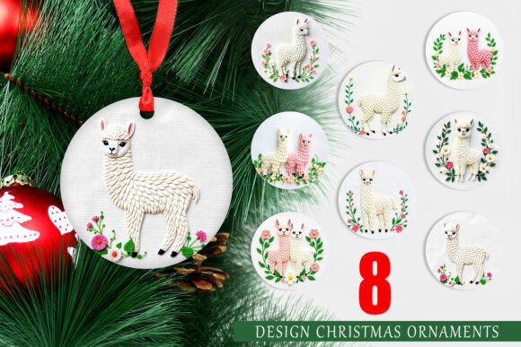 Ornament Alpaca Embroidery