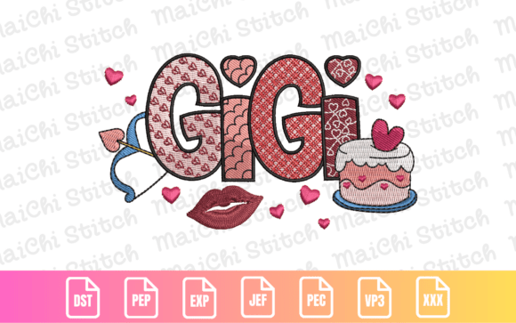 Valentine Gigi Embroidery Design